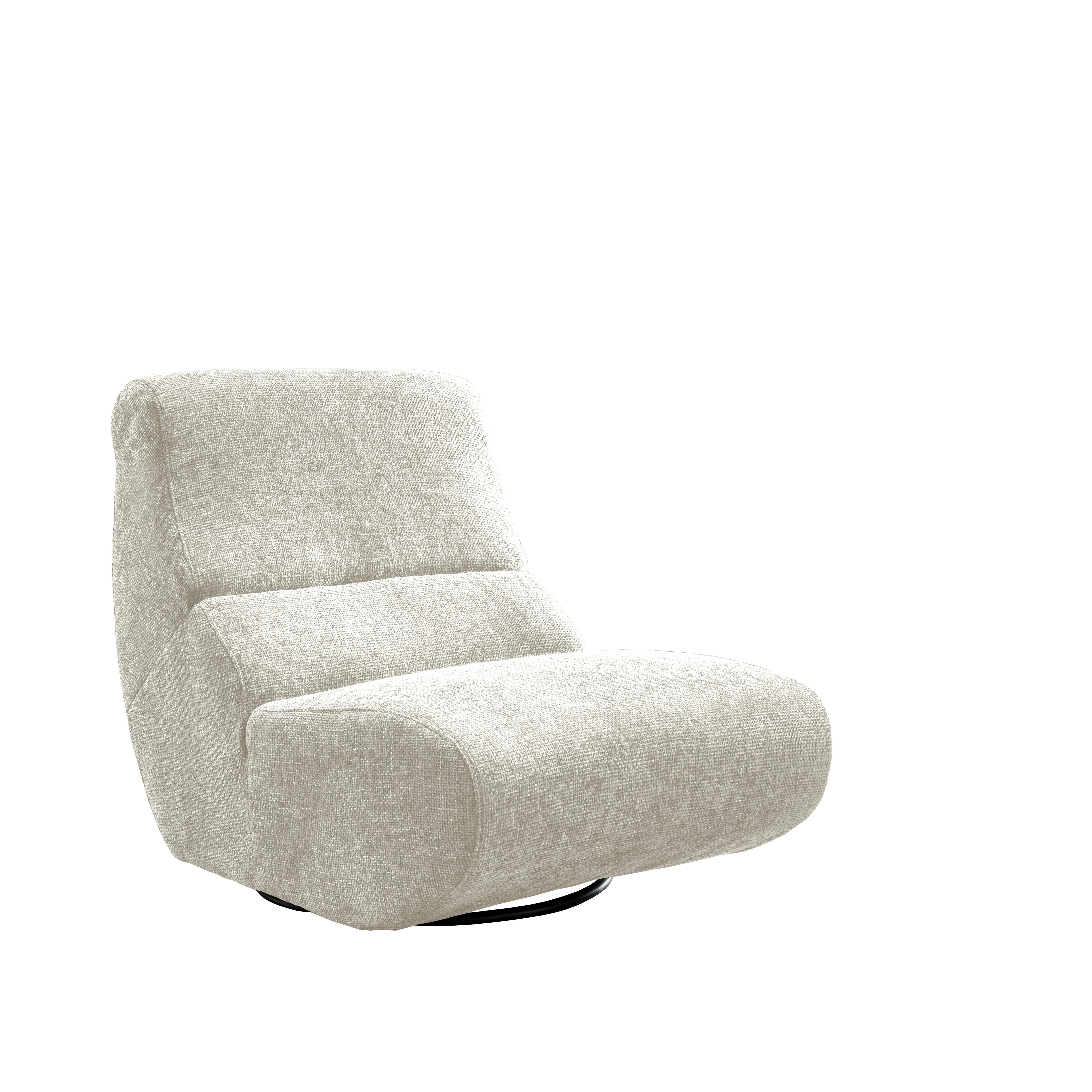 Sessel Lucera Weiß 360° drehbar, B: 74 cm - Schwarz/Weiß, Design, Textil (74/85/105cm) - Livetastic