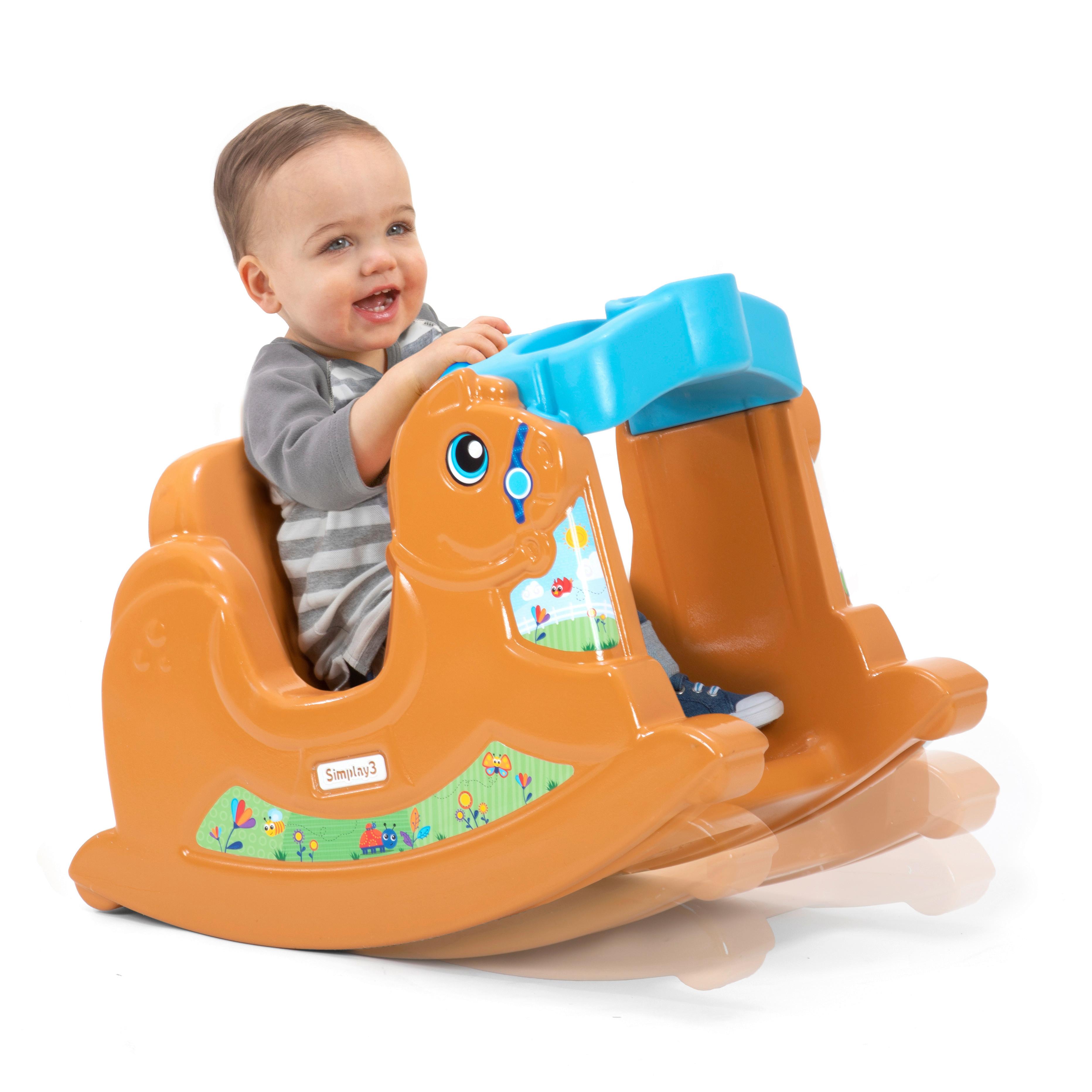 Schaukelpferd Simplay3 Ab 12 Monaten Mit Lehne - Multicolor/Braun, Basics, Kunststoff