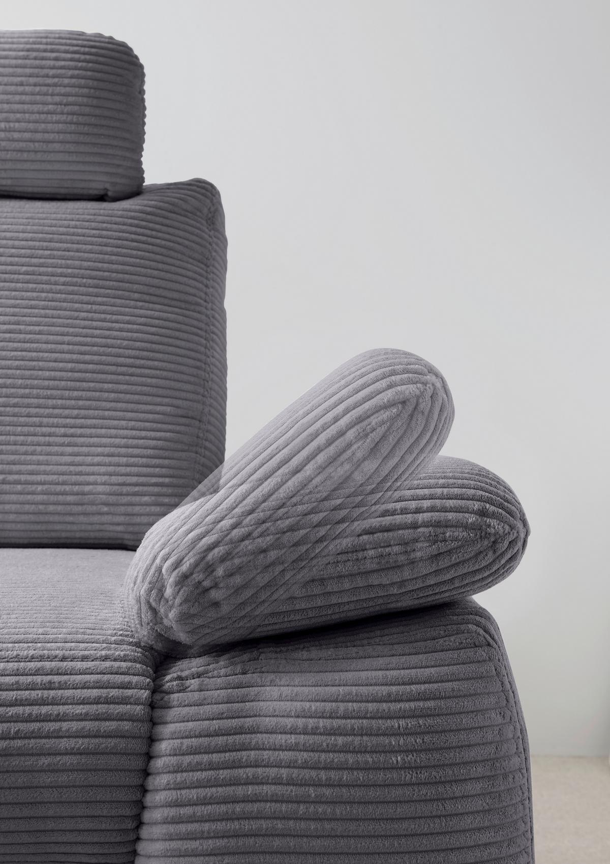 Eckschlafsofa Positano Dunkelgrau S: 206x261 Cm - Wildeiche/Dunkelgrau, MODERN, Textil (206/261cm) - Livetastic