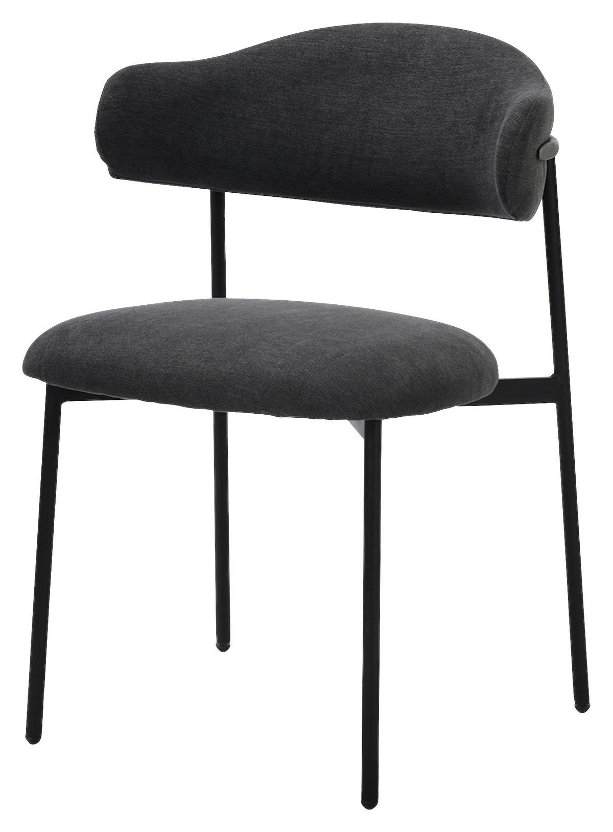 Esszimmerstuhl Jersey Schwarz, Dunkelgrau 2er Set - Dunkelgrau/Schwarz, Design, Textil/Metall (58/78/54,5cm) - MID.YOU