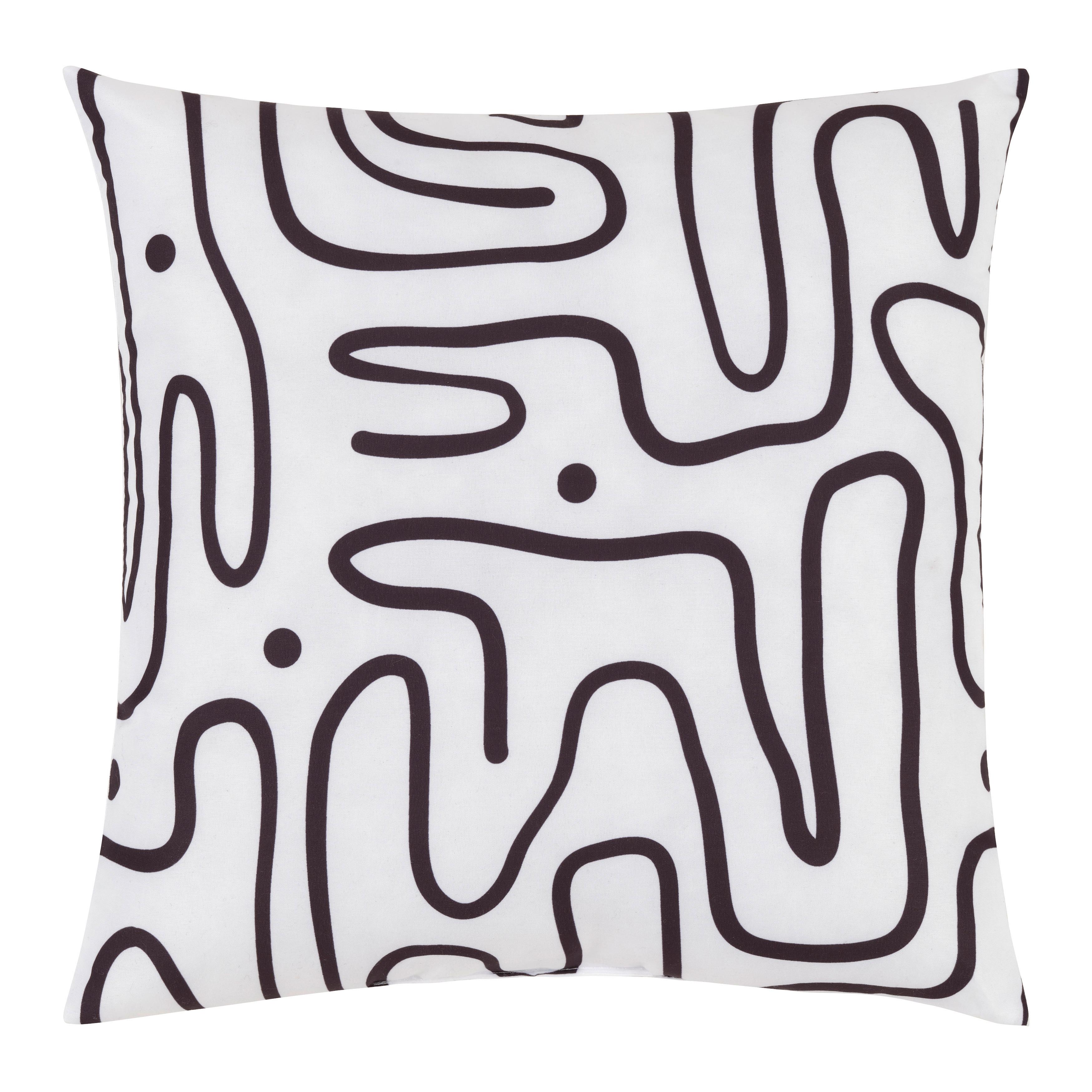 DEKORAČNÍ POLŠTÁŘ BETTY - bílá/černá, Konvenční, textil (40/40cm) - Mömax