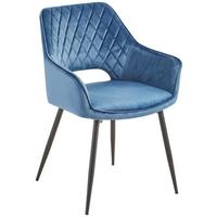 Armlehnstuhl Genua Blau Gepolstert - Blau/Schwarz, KONVENTIONELL, Holz/Textil (56/80,5/56cm) - MID.YOU