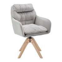 Židle JUANA světlešedá - světle šedá/přírodní barvy, Moderní, kov/dřevo (61/93/65cm) - Bessagi Home