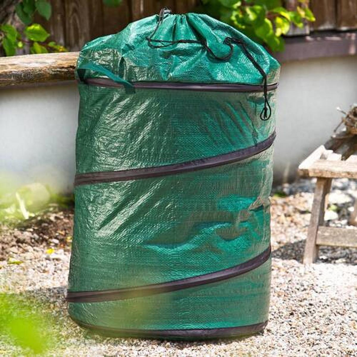 Gartenabfallsack 120 L ⌀50 cm Faltbar - Grün, Basics, Kunststoff (50/60cm)