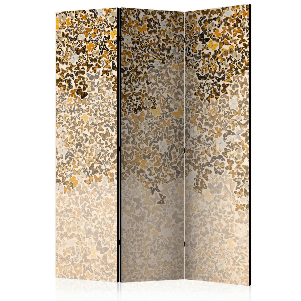 Paravent Braun Beige B: 135 cm - Beige/Braun, Basics, Holz/Textil (135/172/3cm) - artgeist
