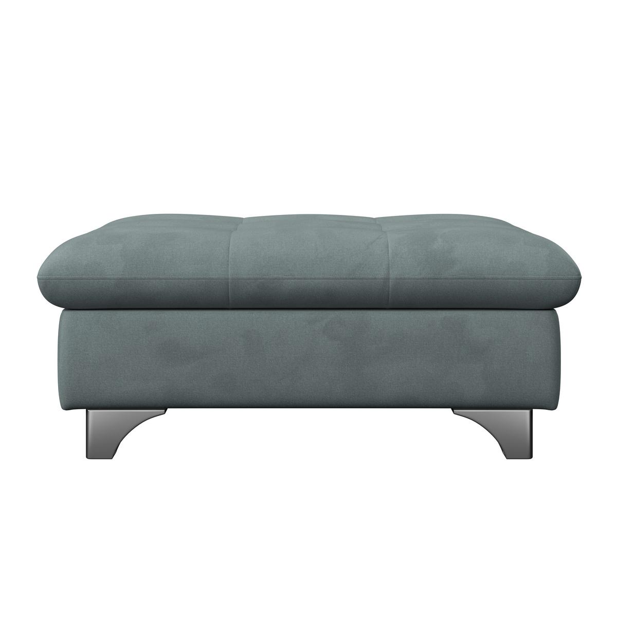 Hocker Gemini Grau, B: 108cm - Chromfarben/Mintgrün, KONVENTIONELL, Textil (108/46/108cm)