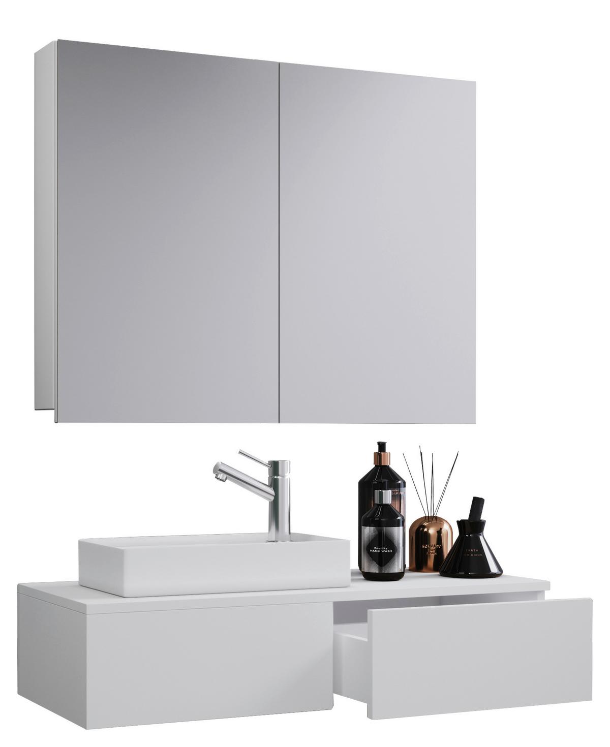 Badezimmer Gudas Weiß B: 85 Cm - Weiß, MODERN, Keramik/Holzwerkstoff (85cm) - MID.YOU