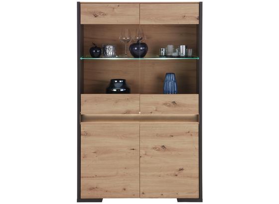Vitrine Salerno - Eichefarben/Grau, MODERN, Glas/Holzwerkstoff (95,5/157,1/37,1cm) Vitrine Salerno - Eichefarben/Grau, MODERN, Glas/Holzwerkstoff (95,5/157,1/37,1cm)