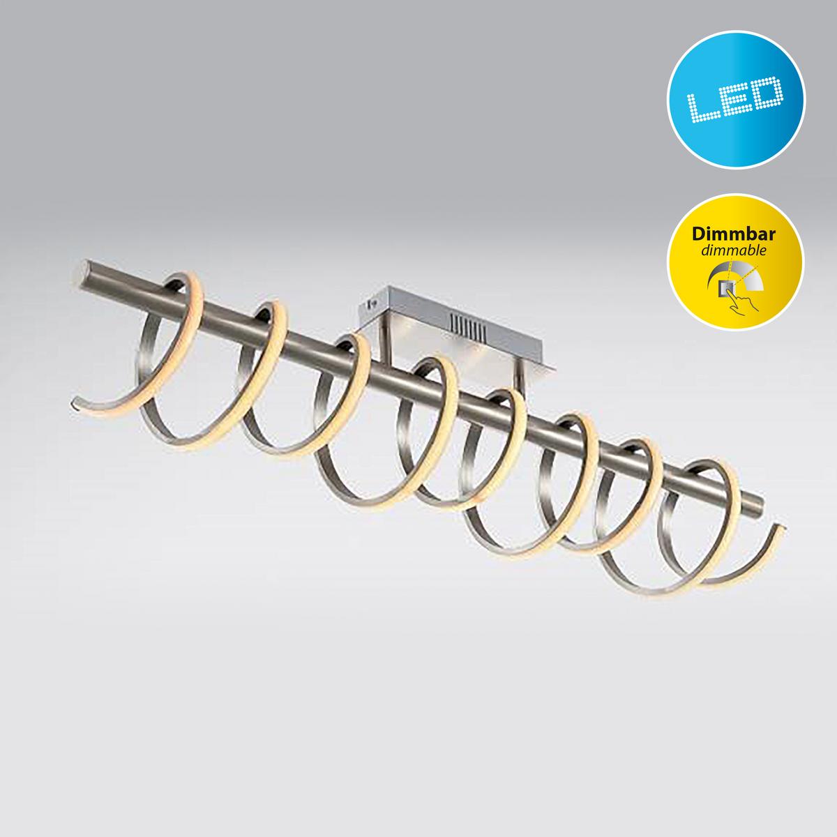 LED-Deckenleuchte L: 100 cm, 3-Fach dimmbar - Nickelfarben, Design, Metall (100 cm cm) - Näve