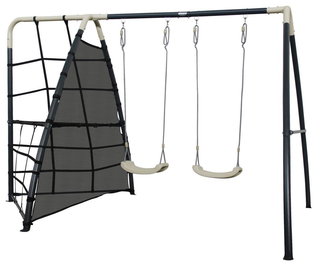 Schaukel Garten-schaukel Anthrazit/creme B: 191 Cm - Anthrazit/Creme, KONVENTIONELL, Metall (191/190/287cm) - Ambia Garden