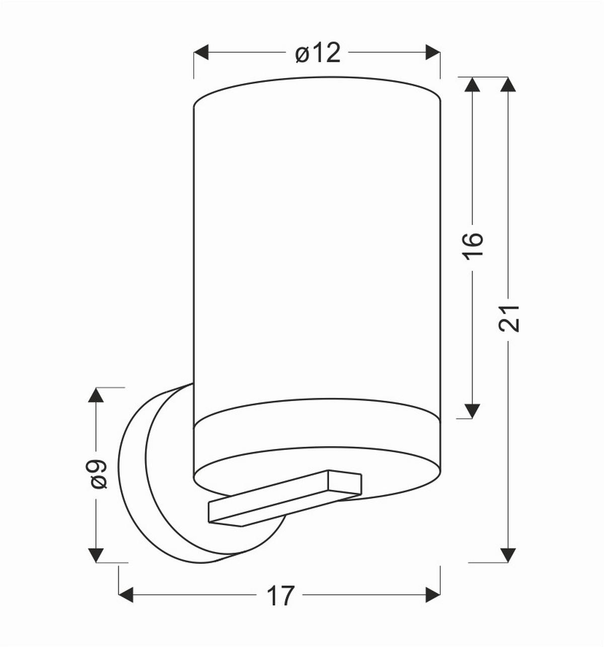 Wandleuchte 21-21953 Wels - Eichefarben/Schwarz, Natur, Glas/Metall (17/12/21cm)
