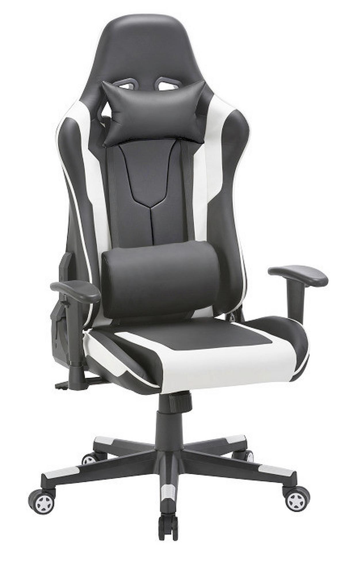 Otočná stolička ZIVA - čierna/biela, Modern, kov/textil (69,5/120-130/66cm) - Mömax