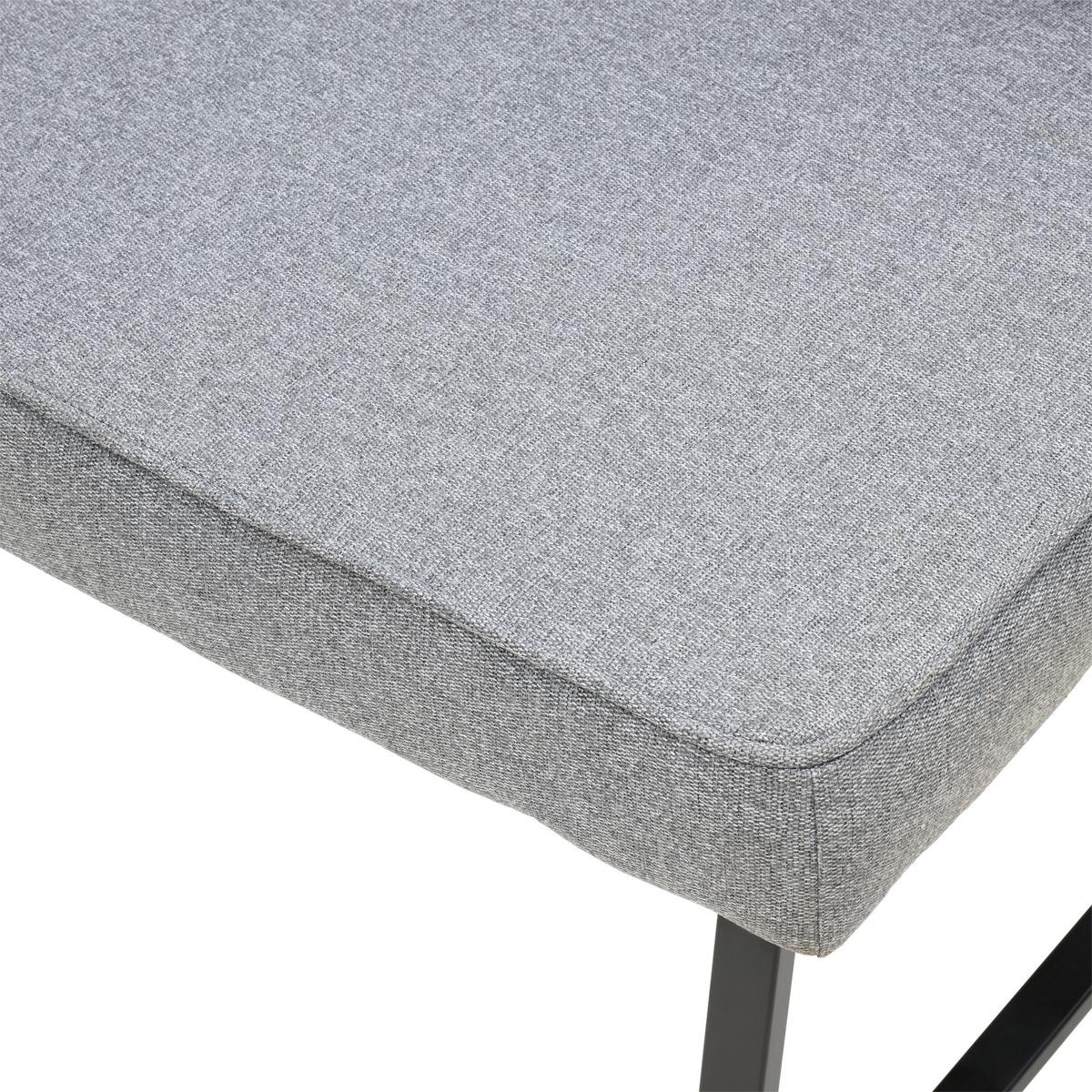 Eckbank Rab Dunkelgrau Eisen Schwarz, 155x205 Cm - Dunkelgrau/Schwarz, KONVENTIONELL, Holz/Textil (155/205cm) - MID.YOU