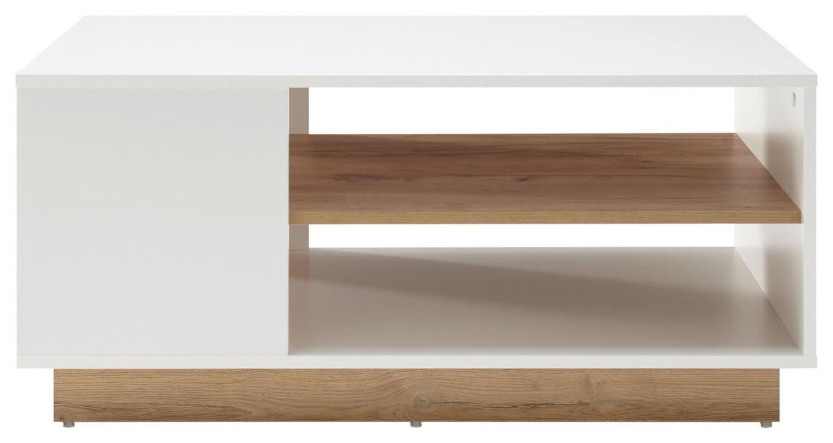 Couchtisch Clair Weiß/Eichefarben B: 100 cm - Eichefarben/Weiß, Design, Holzwerkstoff (100/46/60cm) - MID.YOU