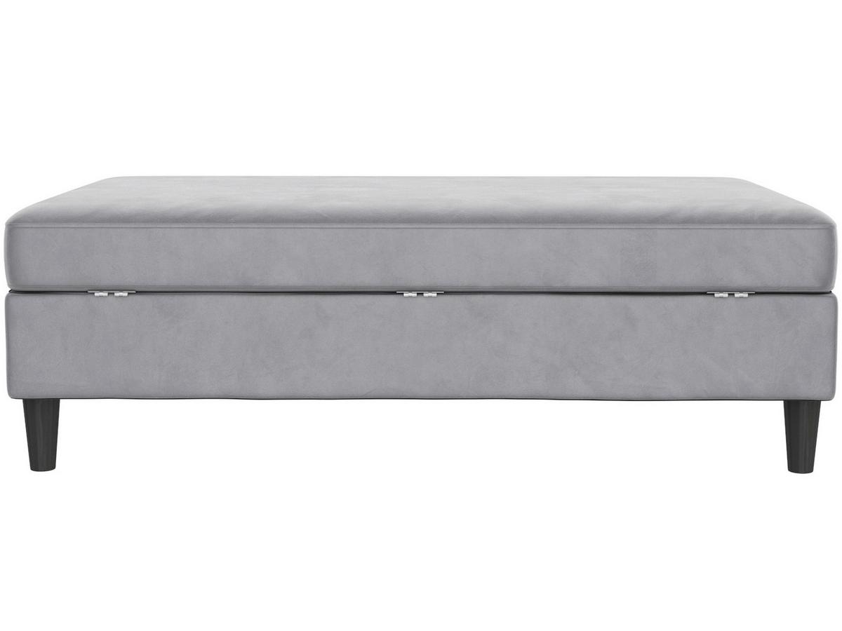 Hocker Hannover Grau, mit Stauraum - Schwarz/Grau, Basics, Textil (130/43/69cm) - Livetastic