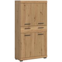 Midischrank Scout Eiche Artisan Dekor B: 74cm - Schwarz/Eiche Artisan, Trend, Holzwerkstoff (74/141/31cm) - MID.YOU