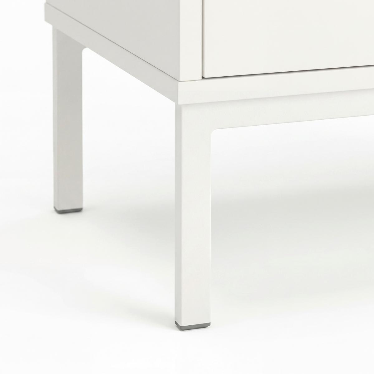 Široká komoda se 6 zásuvkami MDF/Kov s práškovým nátěrem - bílá, Moderní, kov/kompozitní dřevo (120/80/40cm) - Bessagi Home