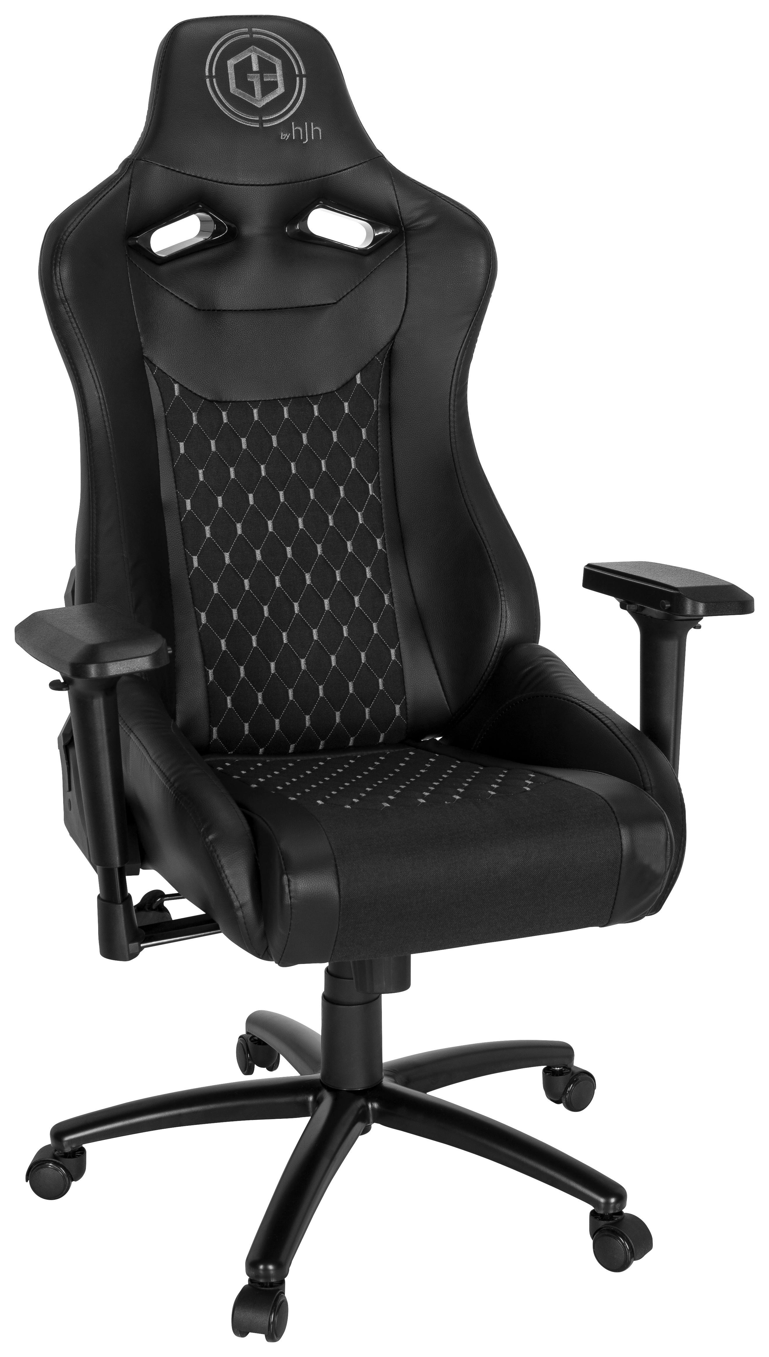 Gamingstuhl Gamebreaker Sx 04 Lederlook Schwarz Bis 120kg - Schwarz/Weiß, MODERN, Kunststoff/Textil (74/137/66cm) - MID.YOU