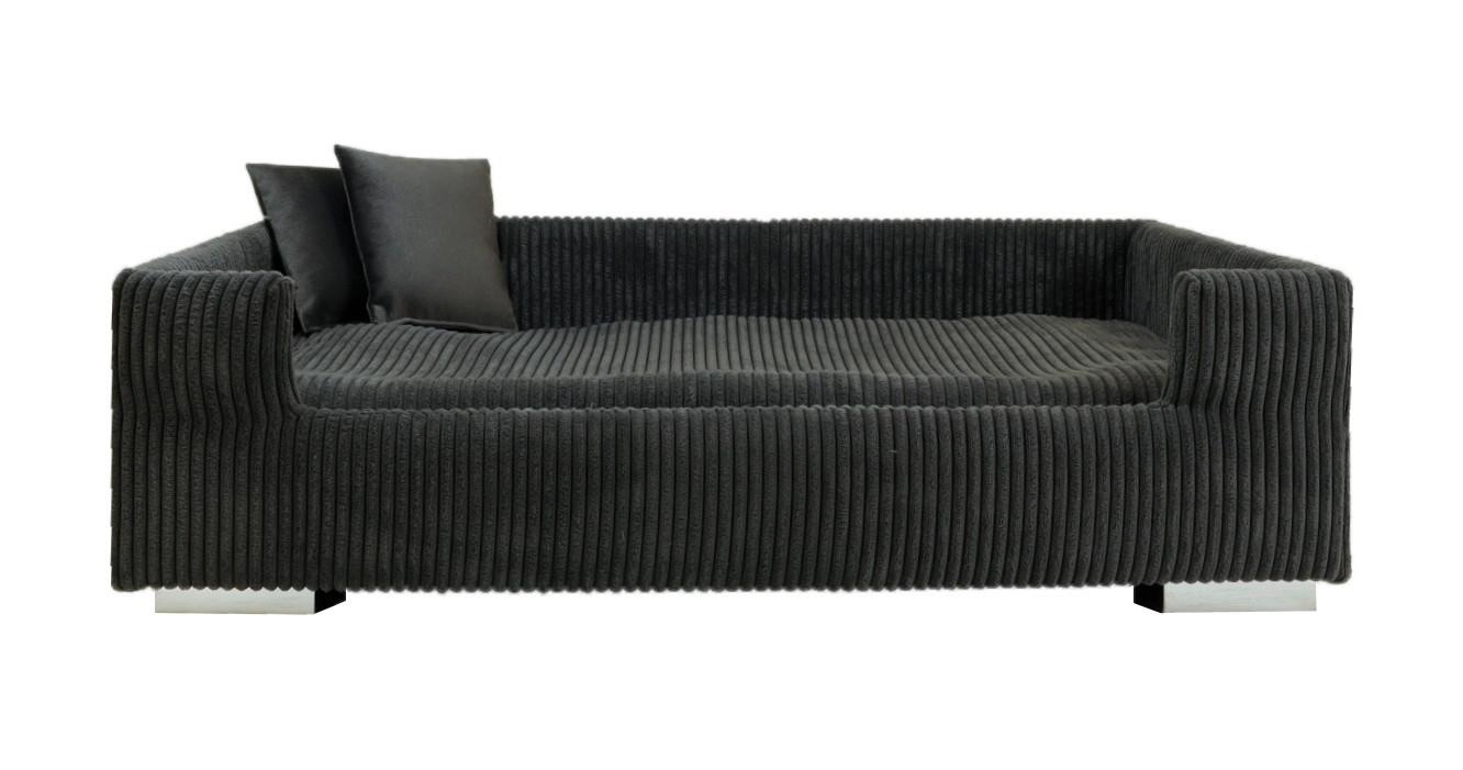 Hundesofa Cord Dunkelgrau, Lxbxh: 90x57x26 Cm - Dunkelgrau, Basics, Holzwerkstoff/Textil (90/57/26cm)