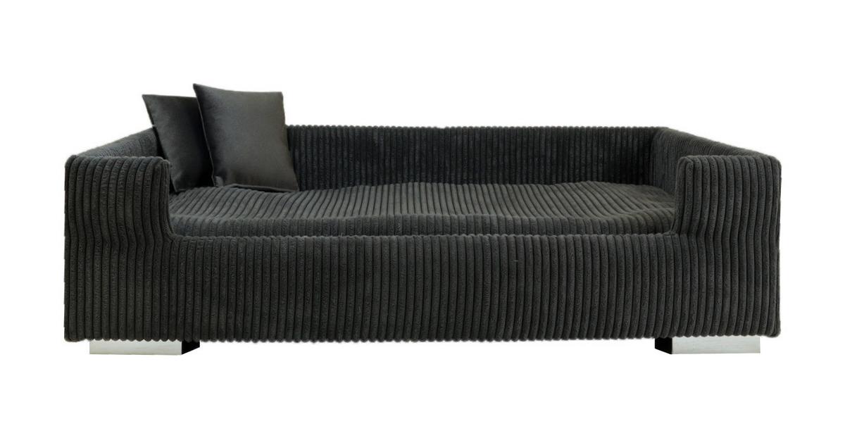 Hundesofa Cord Dunkelgrau, LxBxH: 90x57x26 cm - Dunkelgrau, Basics, Holzwerkstoff/Textil (90/57/26cm)