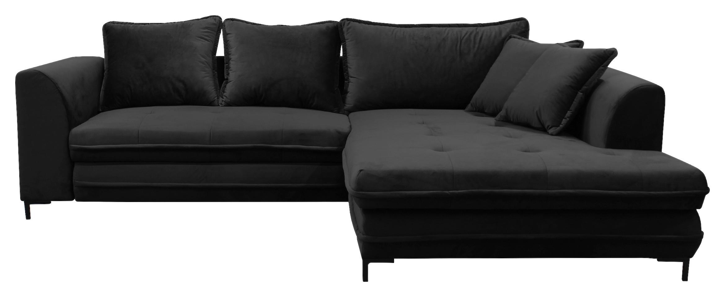 Eckschlafsofa Bello Schwarz Schlaffunktion Ottomane Rechts