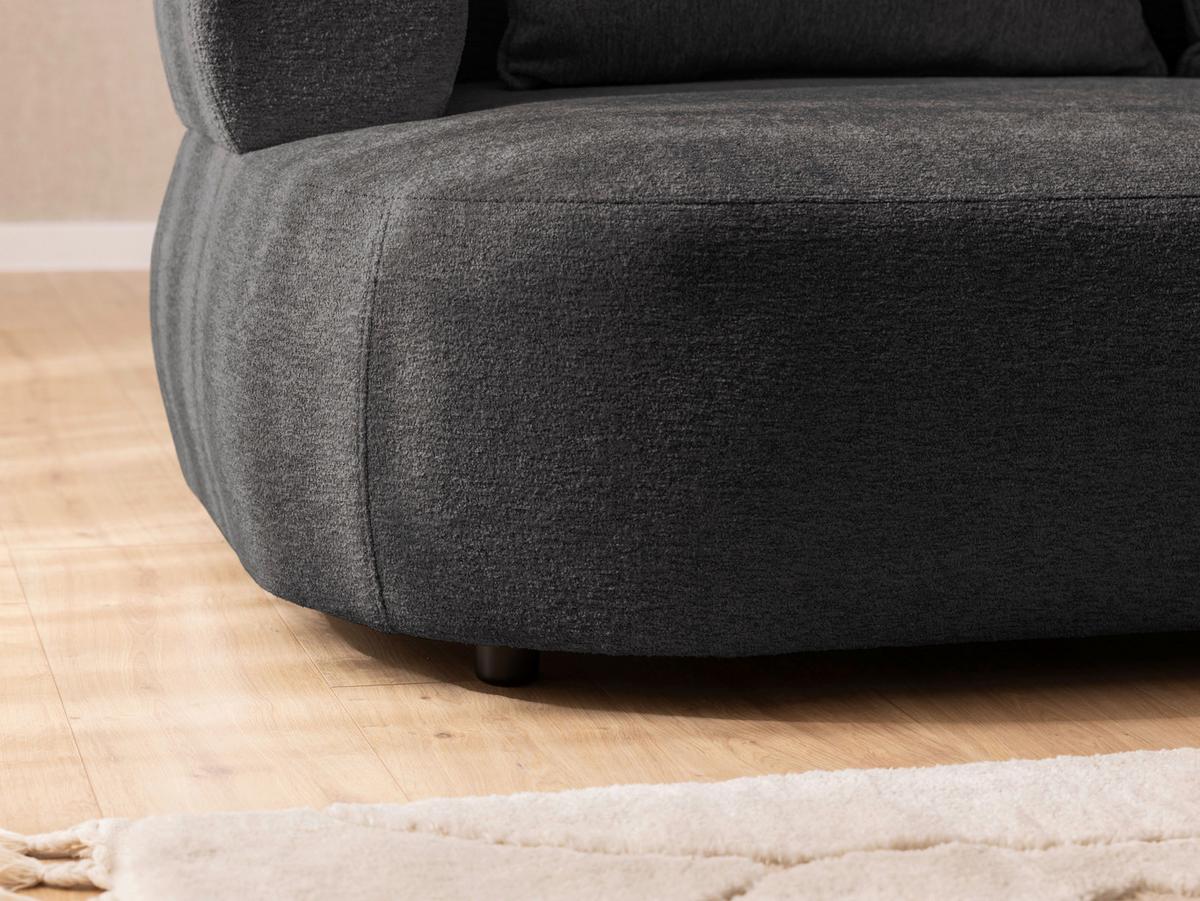 Ecksofa Ferro Schwarz S: 256x156 cm - Schwarz, Design, Textil (256/156cm) - Livetastic