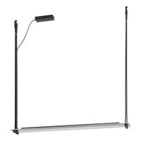 LED-Hängeleuchte Pravomera Schwarz L: 116 cm - Schwarz, Design, Glas/Metall (116/16/116cm) - Eglo