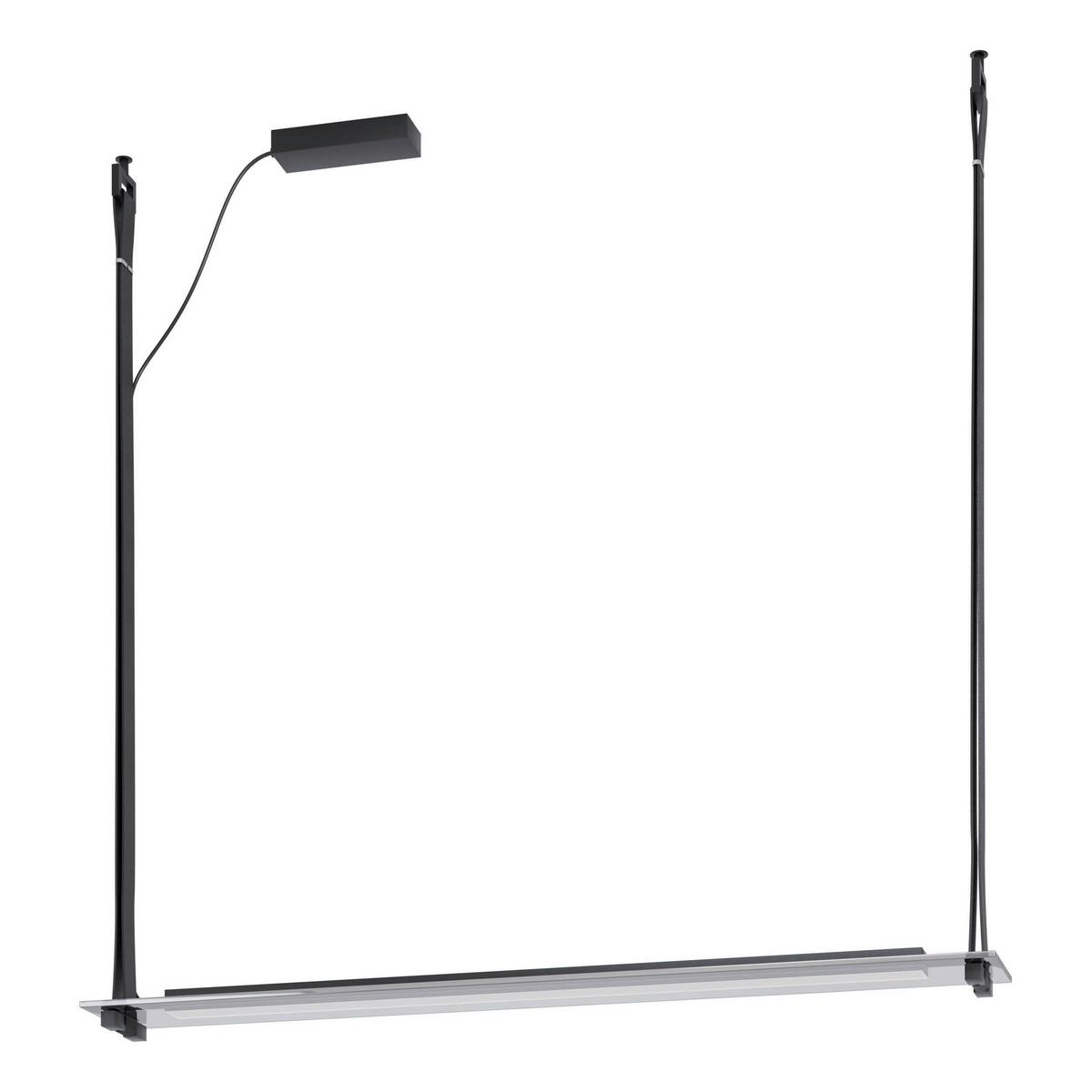 LED-Hängeleuchte Pravomera Schwarz L: 116 cm - Schwarz, Design, Glas/Metall (116/16/116cm) - Eglo