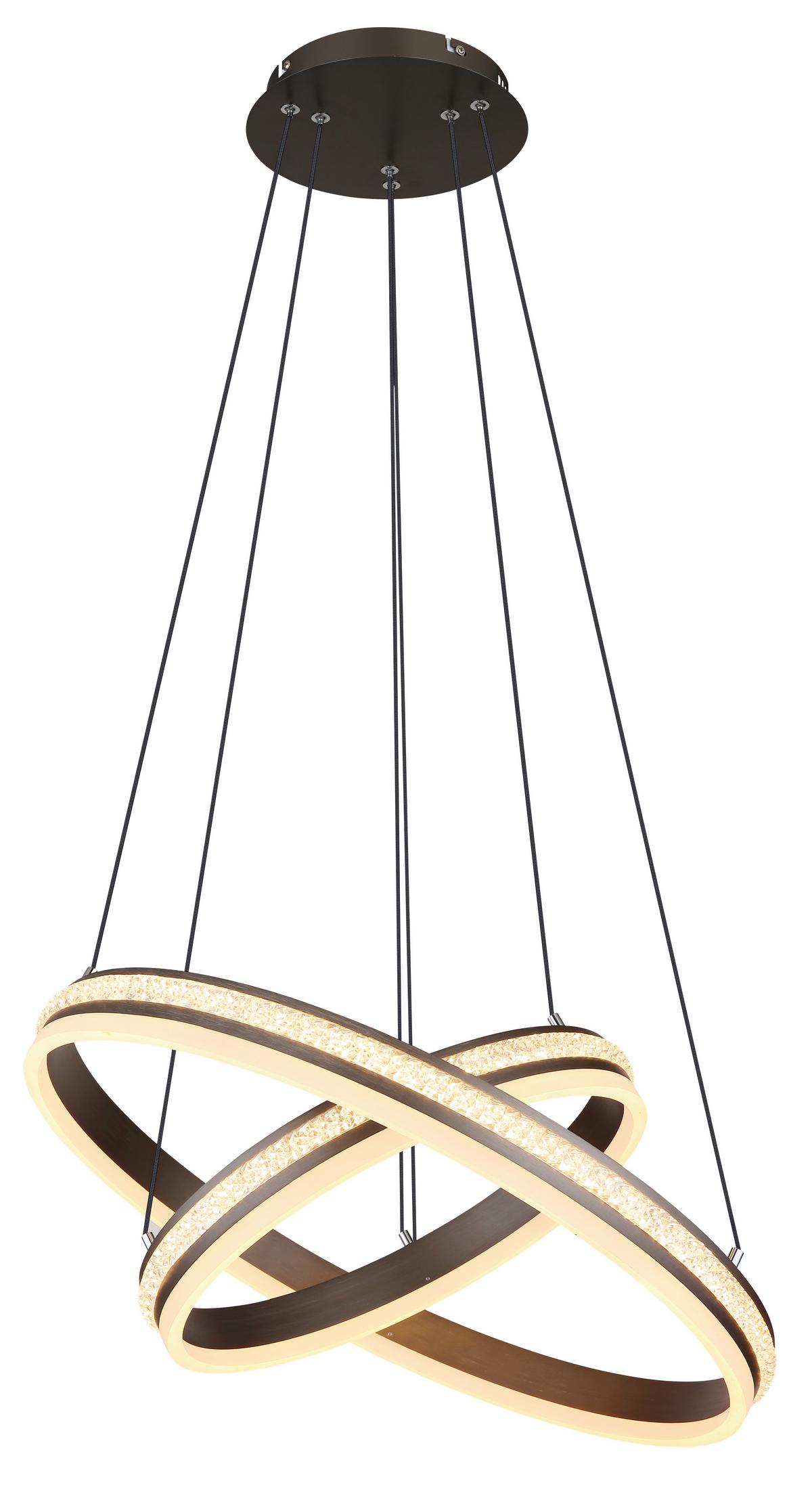 LED-Hängeleuchte 67314-60h - Klar/Titanfarben, Design, Kunststoff/Metall (60/120cm) - Globo