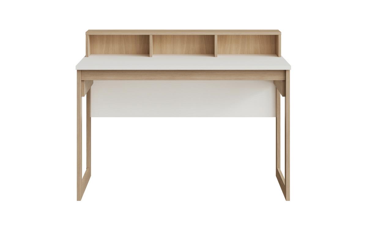 Schreibtisch Stranda Weß/Eiche B: 120cm - Eichefarben/Weiß, Design, Holzwerkstoff (120/91/60cm) - MID.YOU