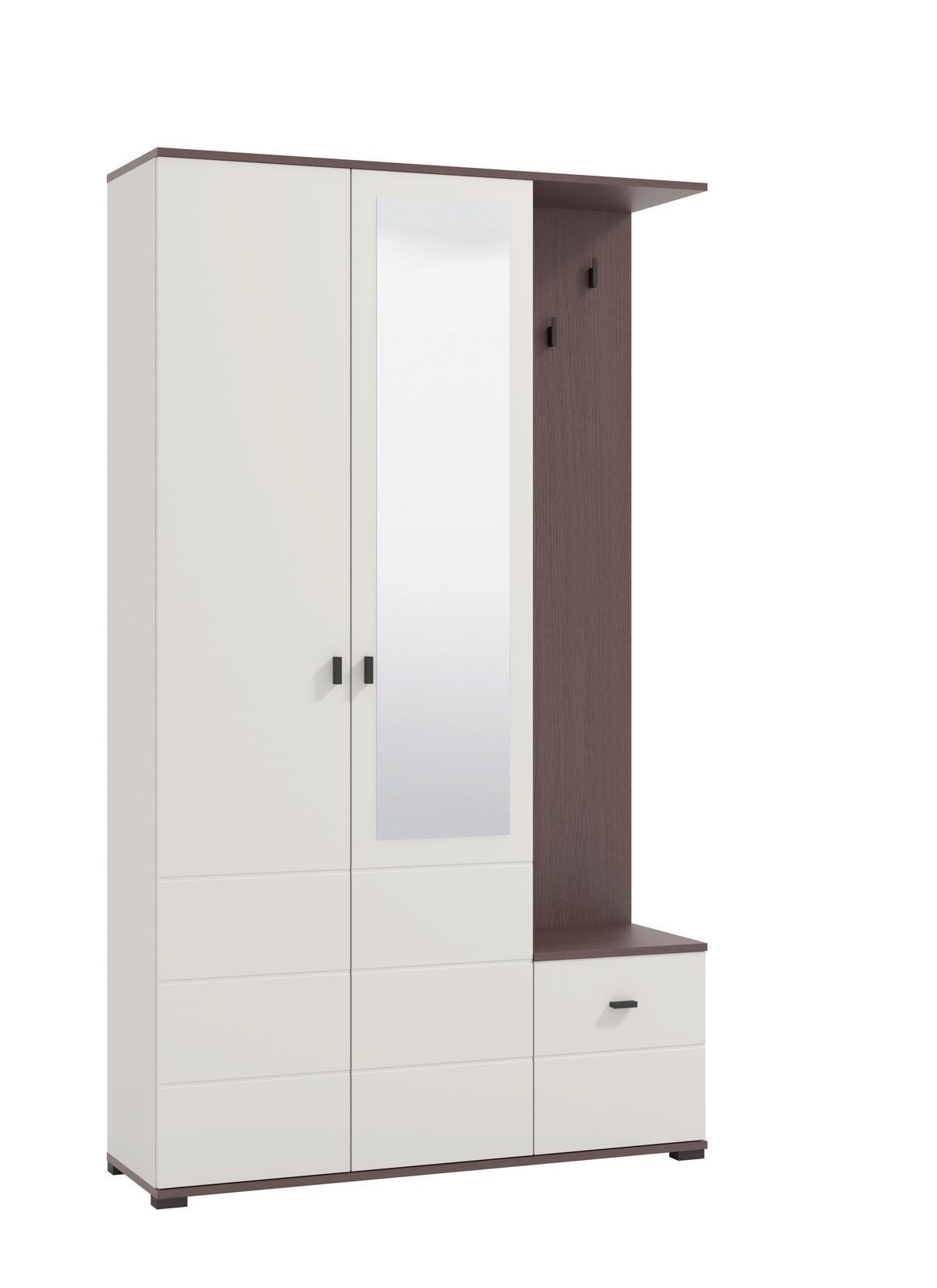 Előszobafal Canvey 115/197cm - kasmírszínű/sötét tölgy, Modern, faalapú anyag (115,5/197/35cm)