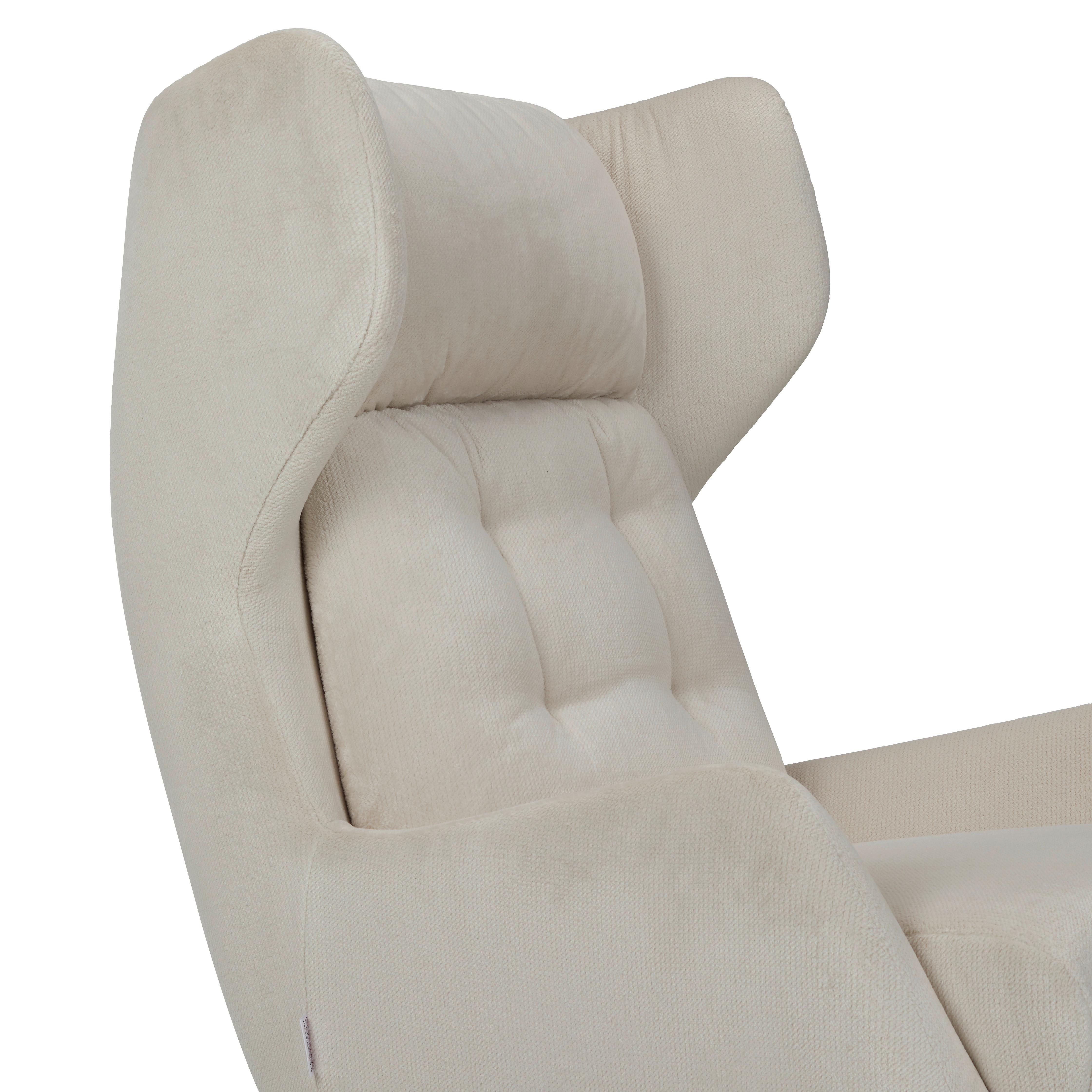 Kreslo Ušiak Anouk -Trend- - čierna/biela, Moderný, textil (75/111/46/83cm) - Premium Living