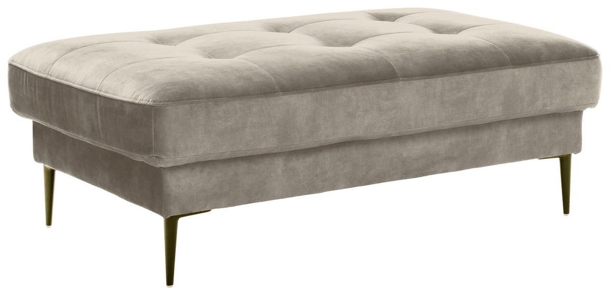 Hocker Luzi - Hellgrau/Schwarz, MODERN, Textil (125/42/72cm) - Trendmanufaktur