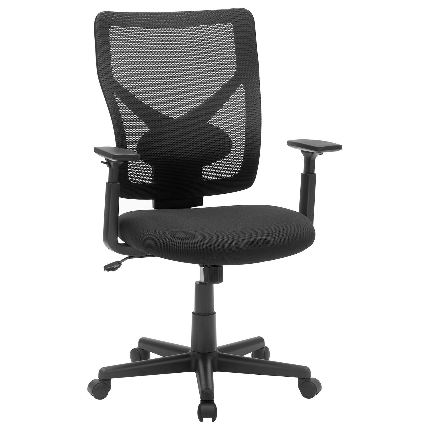 Drehstuhl mit Armlehnen Schwarz, bis 120 kg Schwarz 68x100-112,5x65 cm