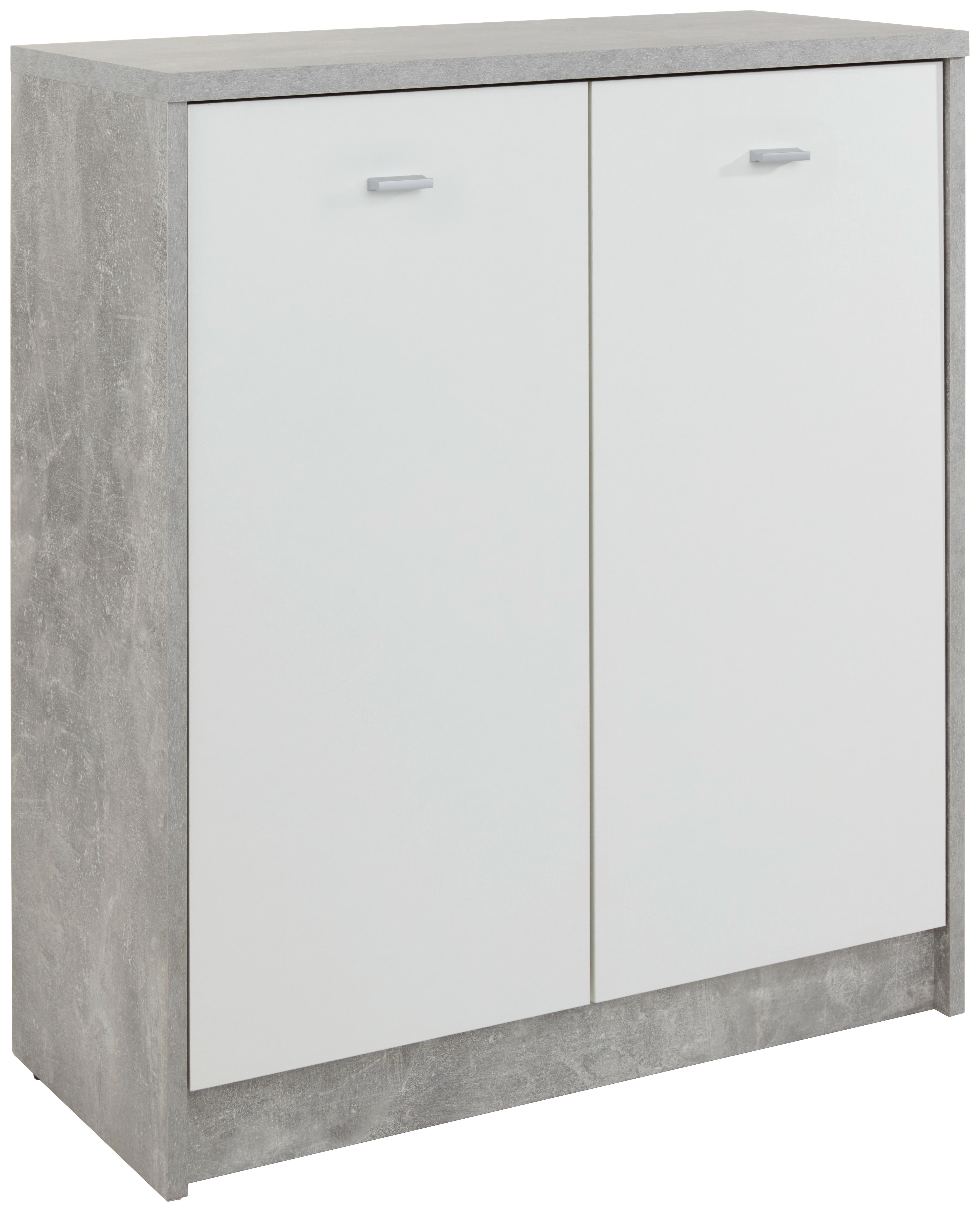 Kommode B 74cm 4-you New, Beton Optik/weiß - Weiß/Grau, MODERN, Holzwerkstoff (74/85,4/34,6cm)