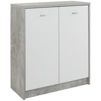 Kommode B 74cm 4-you New, Beton Optik/weiß - Weiß/Grau, MODERN, Holzwerkstoff (74/85,4/34,6cm)