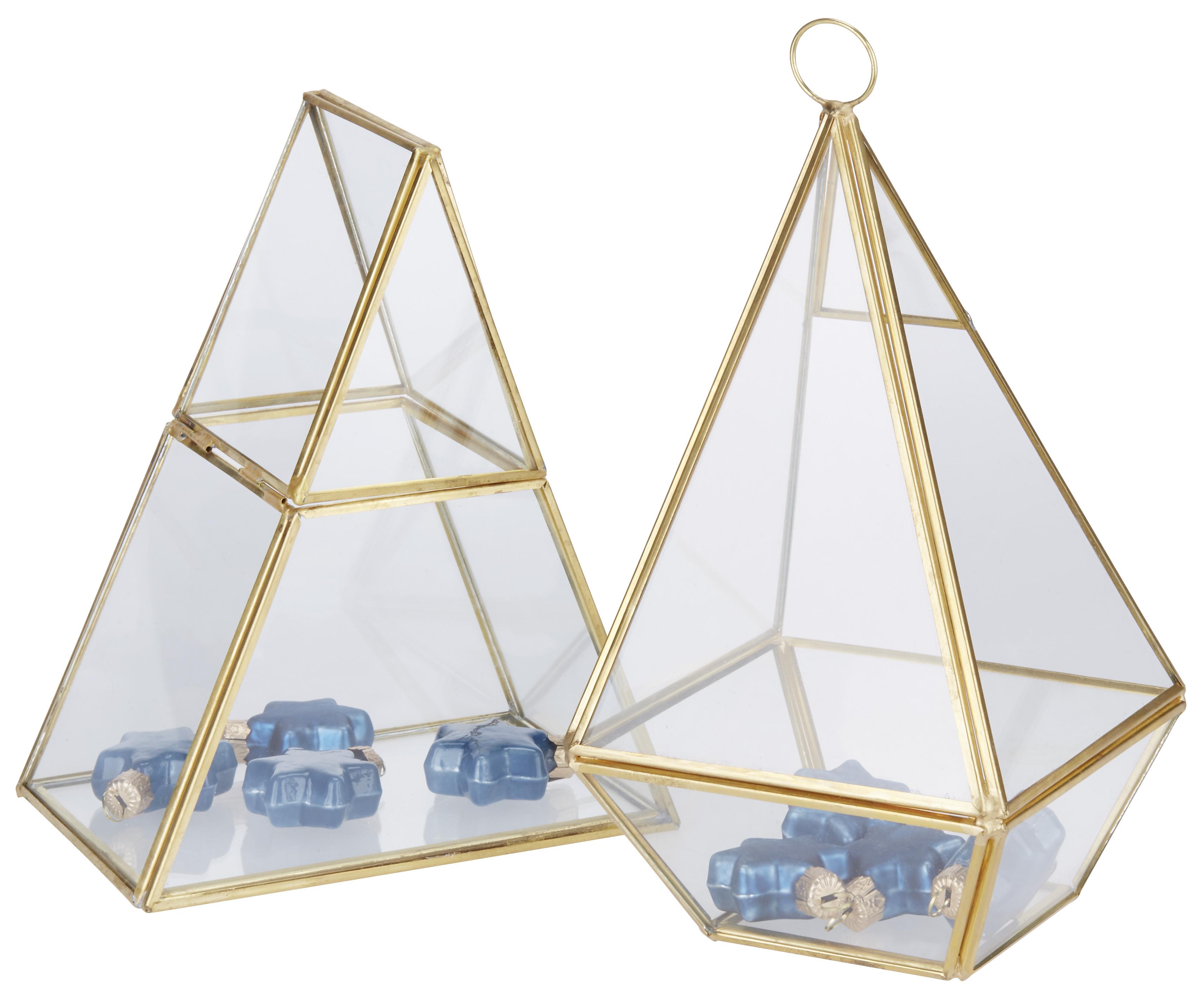 Dekoračná Krabica Adriana - zlatá/číre, kov/sklo (12/12/25cm) - Modern Living