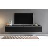 TV nízka komoda čierna/grafit matný - čierna/sivá, Lifestyle, kompozitné drevo/plast (180/30/33cm) - P & B