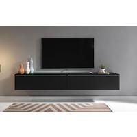 TV nízka komoda čierna/grafit matný - čierna/sivá, Lifestyle, kompozitné drevo/plast (180/30/33cm) - P & B