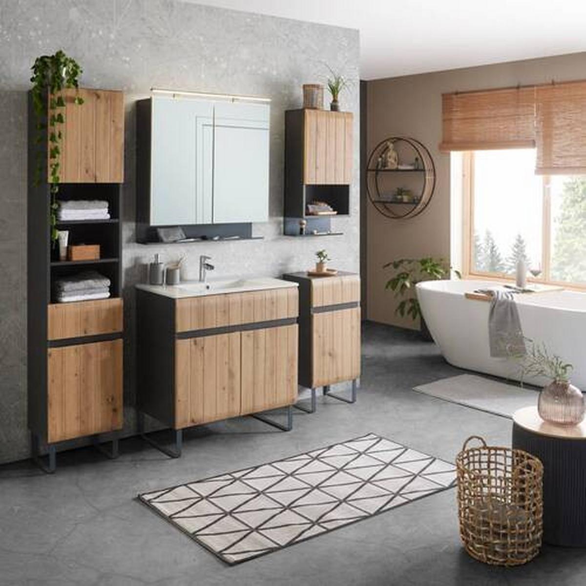 ZRKADLOVÁ SKRINKA LYNN -EXKLUSIV- - Modern, kompozitné drevo (80/71/18cm) - Premium Living