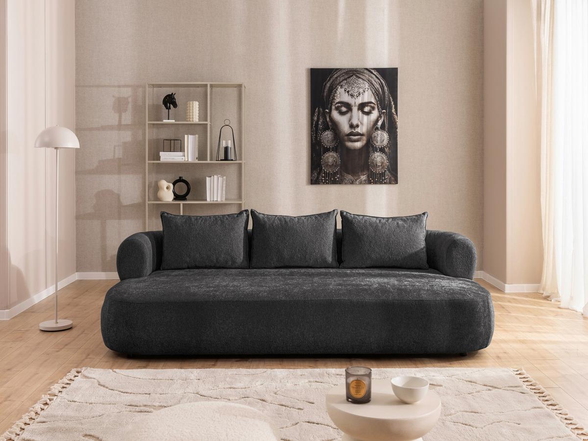 Bigsofa Ferro Schwarz B: 240 Cm - Schwarz, Design, Textil (240/76/122cm) - Livetastic