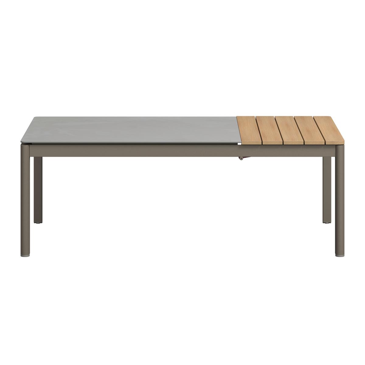 Loungegarnitur Kreta - Grau/Teakfarben, Basics, Glas/Kunststoff (228/214cm) - Beldano