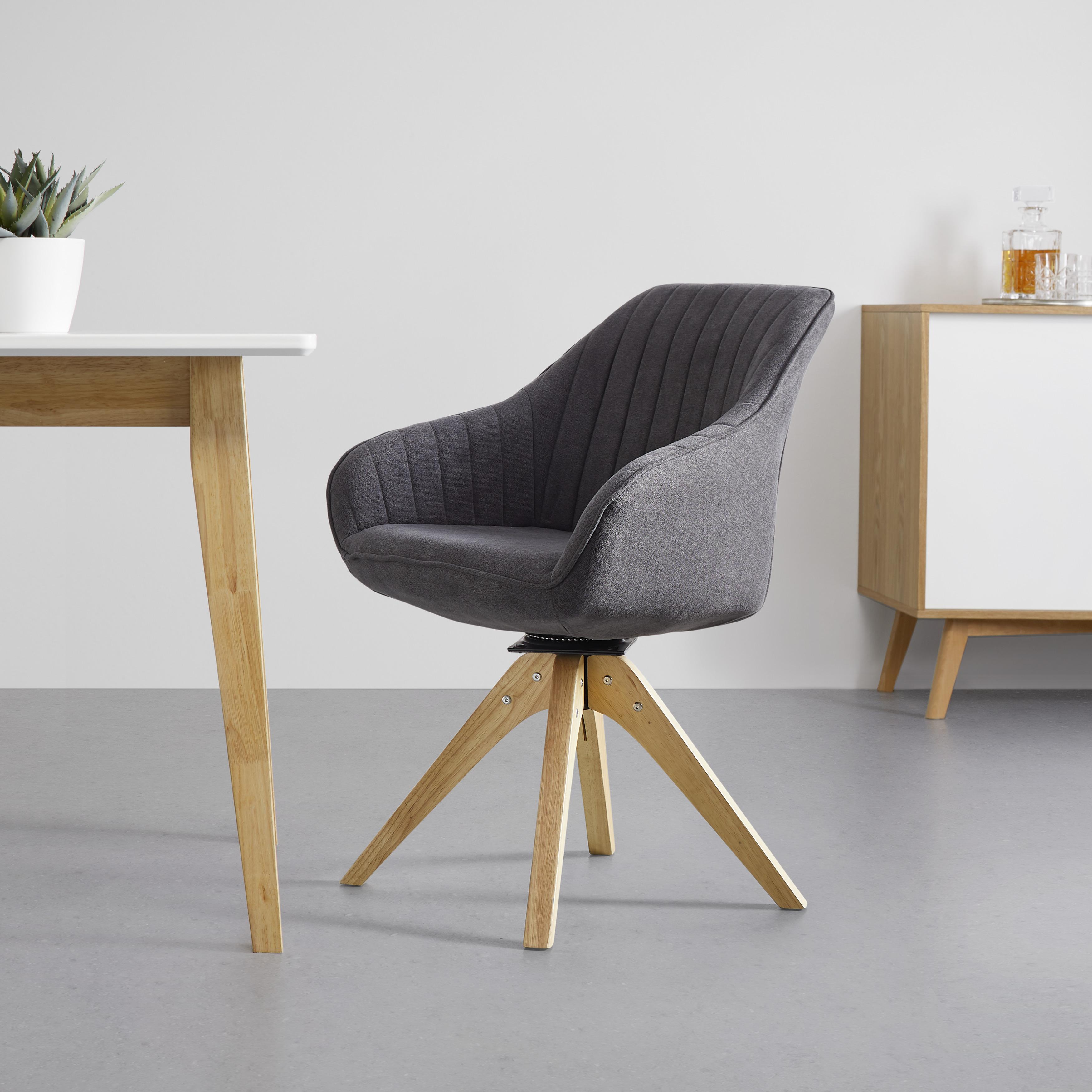 Jídelní Židle Leonie - šedá/barvy dubu, Moderní, dřevo/textil (60/84/61cm) - Modern Living