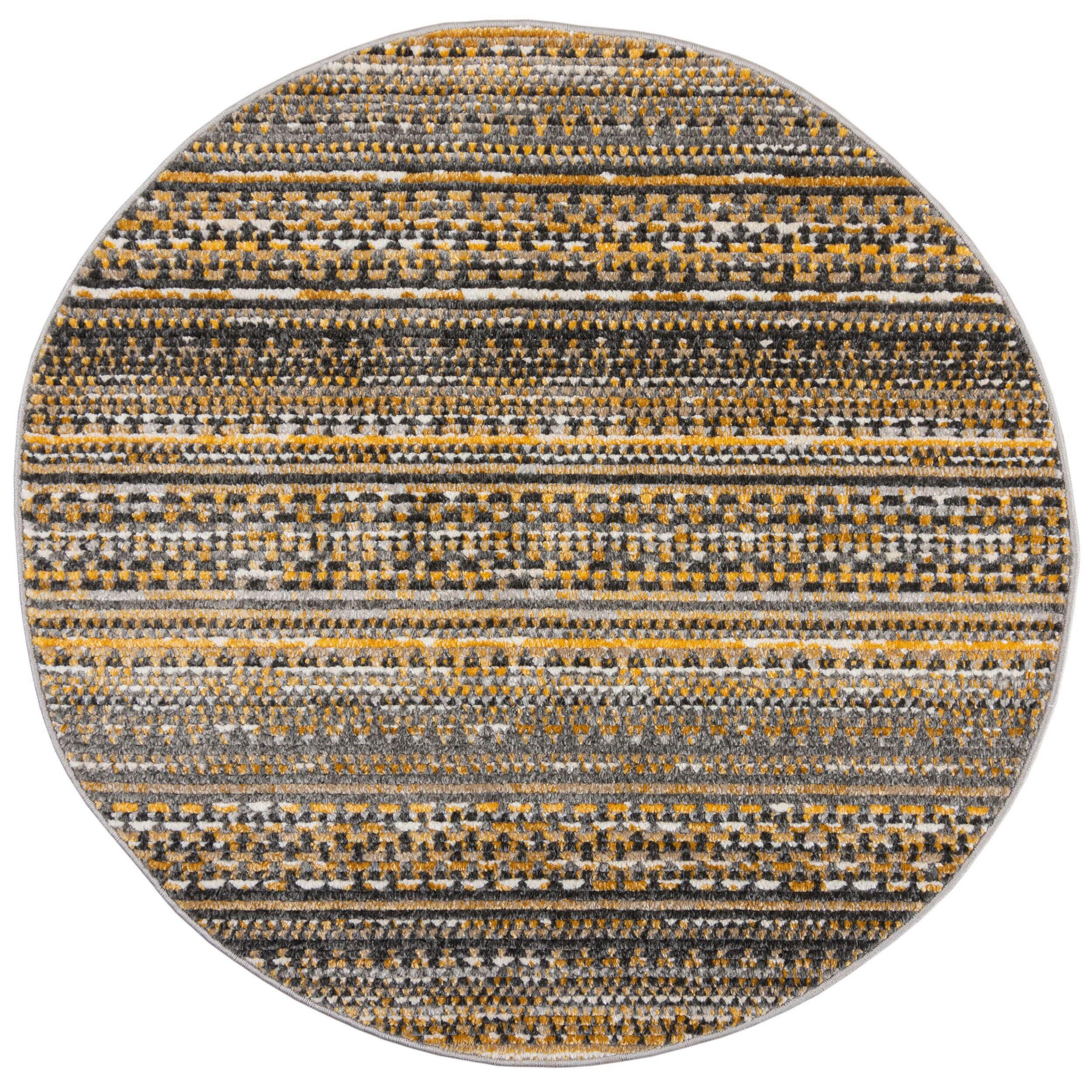 Flachwebteppich Camino Yellow 140x140 - Gelb, Basics, Textil (140cm)