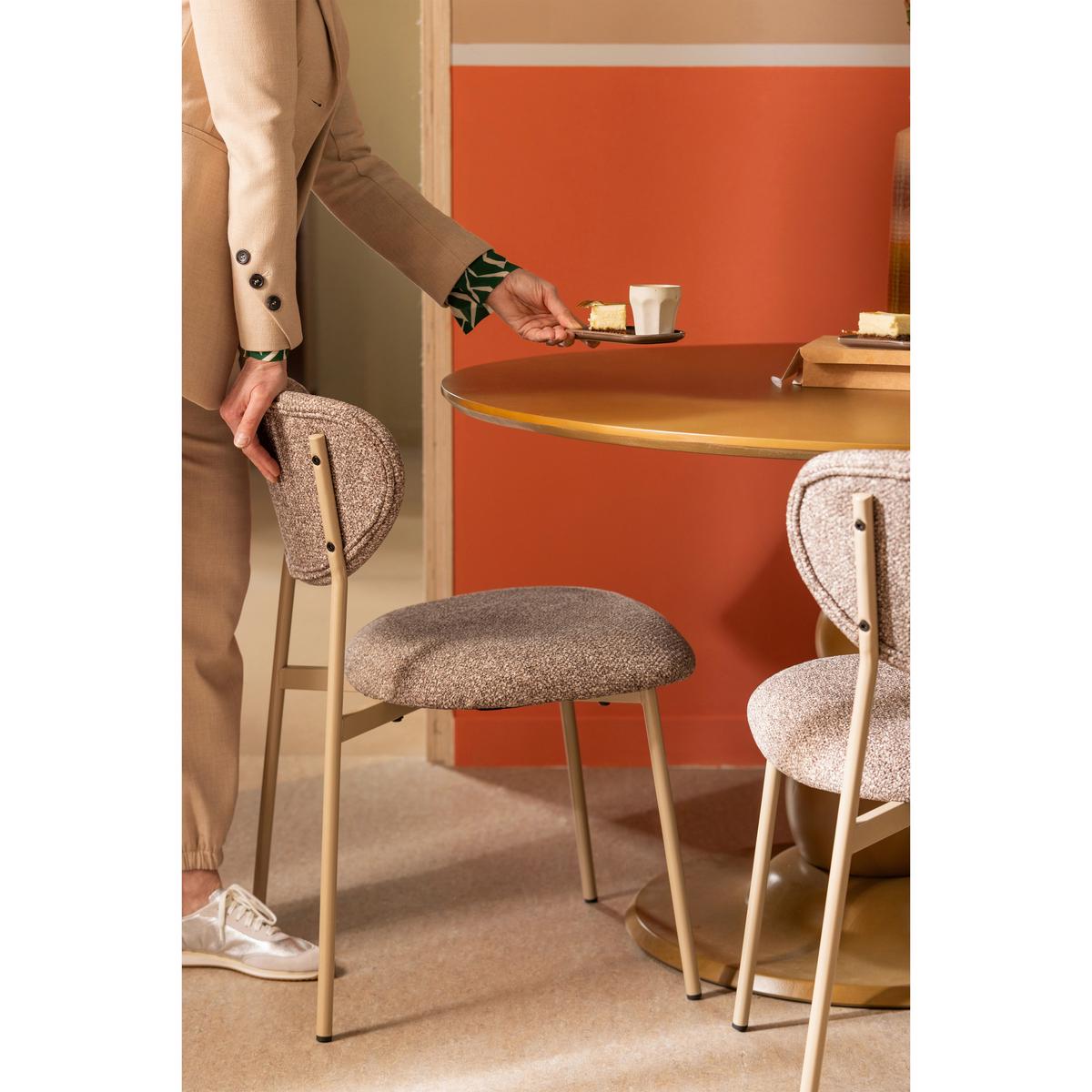 Stuhl-Set Valor Sandfarben B: 46cm - Sandfarben, MODERN, Textil/Metall (46/77/56cm) - Livetastic