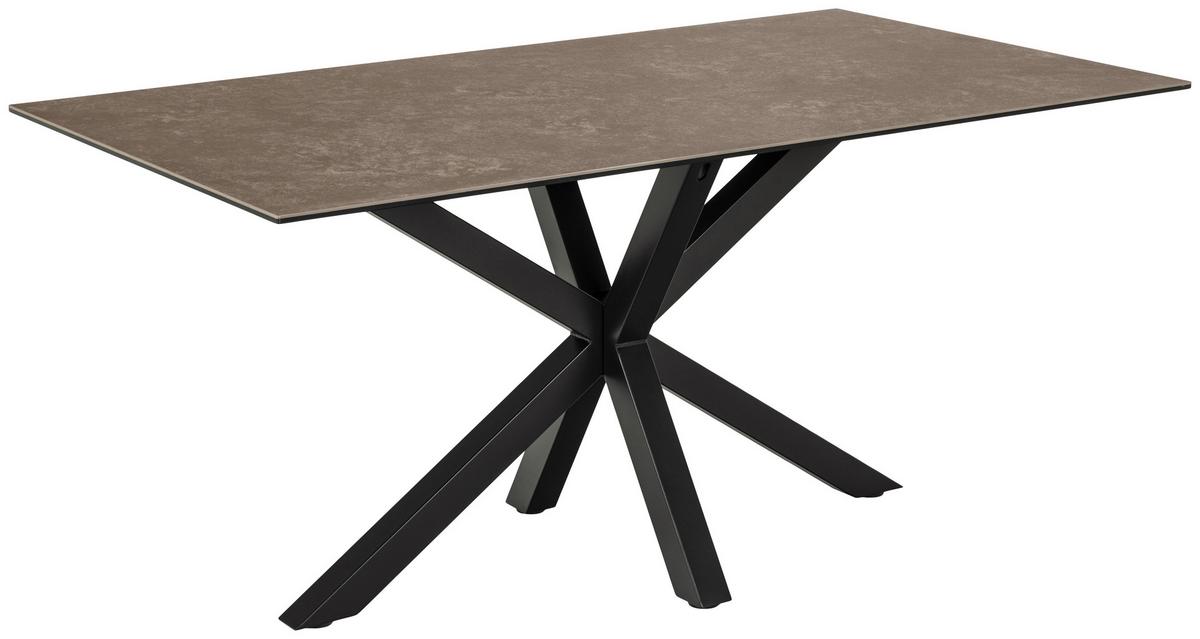 Esstisch Heaven 160x90x75,5cm Braun/Schwarz - Schwarz/Braun, Trend, Keramik/Metall (160/90/75,5cm) - MID.YOU