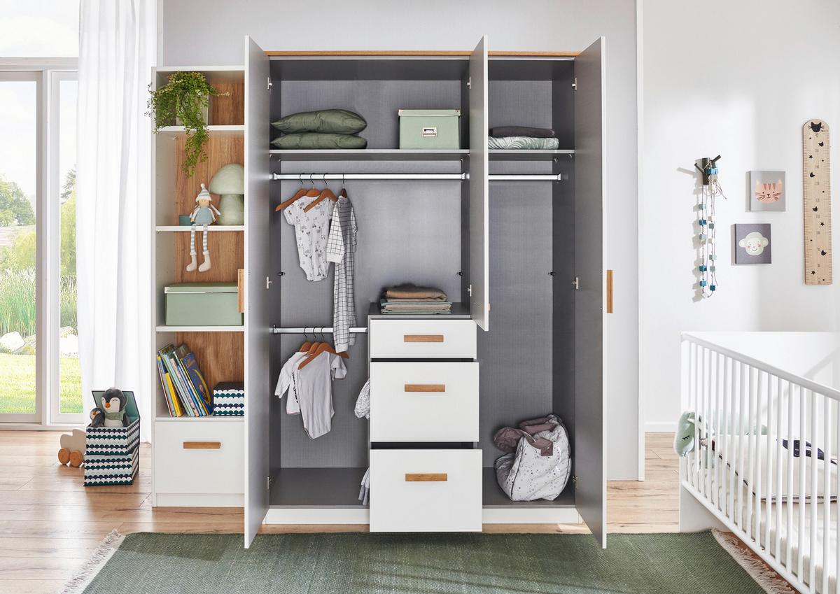 Gotland Eichefarben/Weiß B: 135 cm - Eichefarben/Weiß, MODERN, Holzwerkstoff (135/199/58cm) - MID.YOU