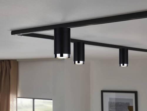 Schienensystem Urail Strahler 96918 Schwarz Matt/Chromfarben - Chromfarben/Schwarz, Design, Kunststoff/Metall (11.2cm) - Paulmann