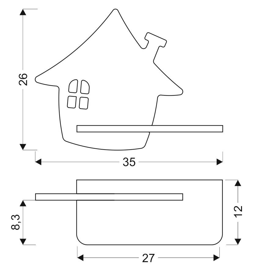 Kinderwandleuchte 21-85207 House - Schwarz, Basics, Holz/Holzwerkstoff (35/12/26cm)