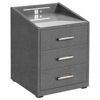 Nachtkästchen Anthrazit Textil H: 61 Cm Moon - Anthrazit, Basics, Holzwerkstoff/Textil (47/61/46cm) - MID.YOU